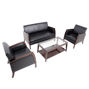 Set Kursi Sofa Minimalis 211 Kulit Hitam TP8